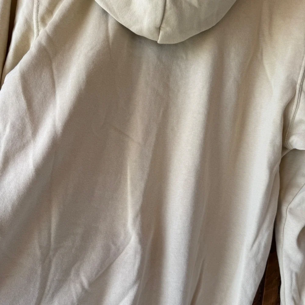 The North Face Mens Circular Design Hoodie Tan Beige Logo Pullover Sweatshirt M